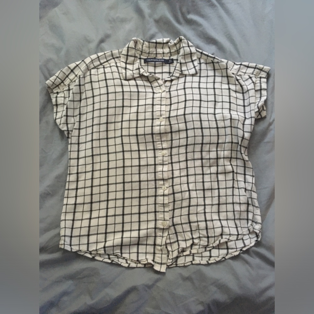 Calvin Klein Button Up Top [S | Black & White]